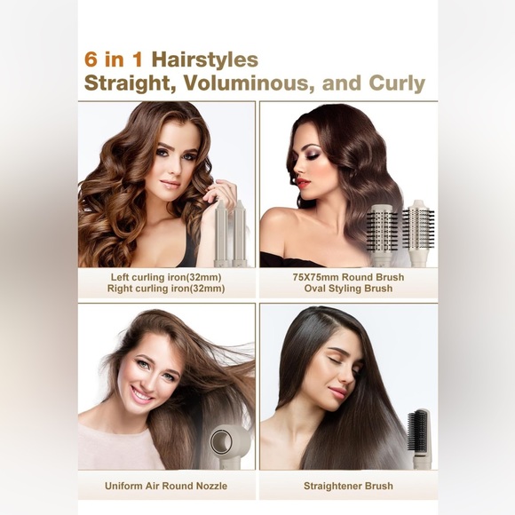 7 Magic Hair Dryer Brush & 6 in 1 Hair Styler,110,000 RPM High-Speed NIB NWT - Picture 2 of 16